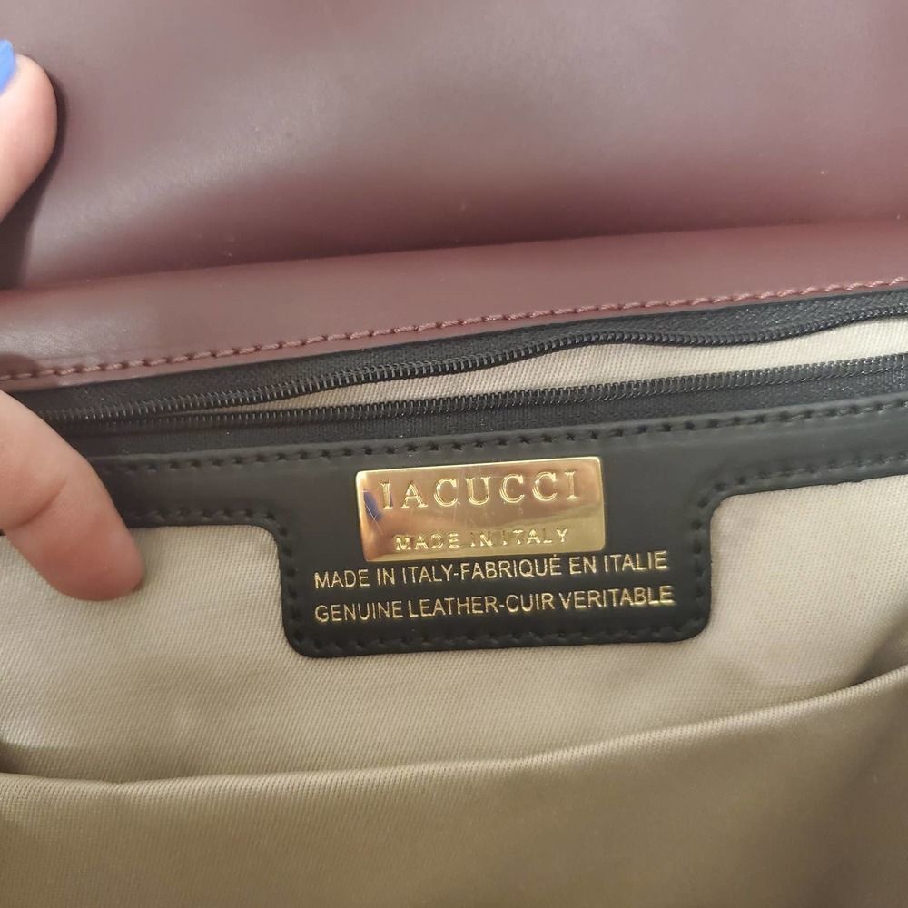 Iacucci Leather Color Block Handbag - Picture 5 of 6